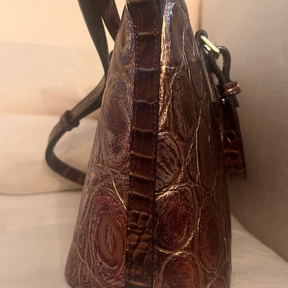 Brahmin Brown Leather Tote with Crocodile Embossed Finish - Picture 5 of 8